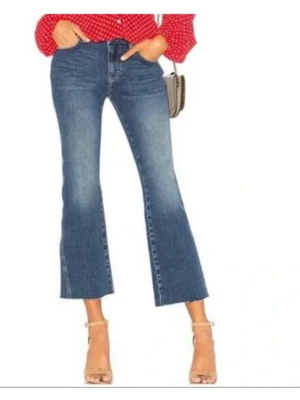 Free‎ People Rita Cropped Flare Jean Womens 30 Raw Hem
